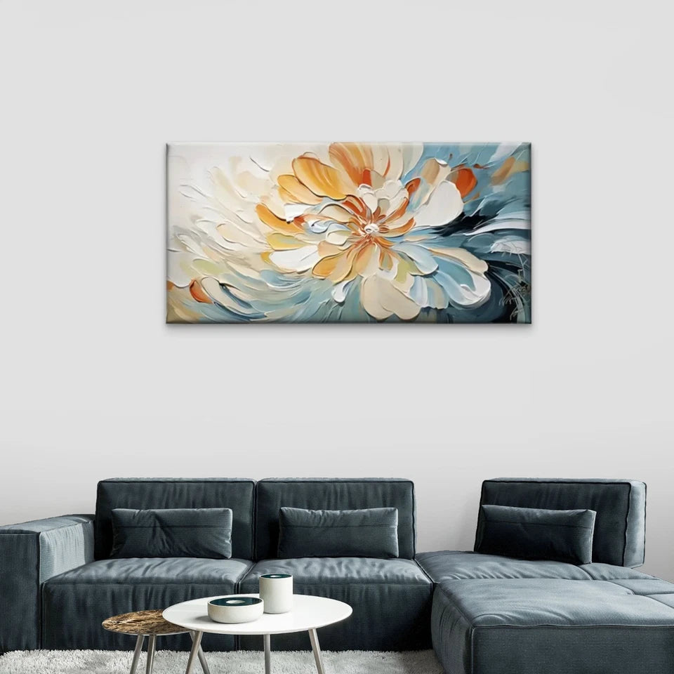 Flowers Abstract Decorative Wall Art Canvas Office Home Room Framed 120x60cm