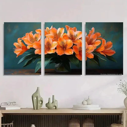 3pcs Lilies Peruvian Nature Beauty Wall Art Canvas Unframed - High Quality Print 100% Australian Made Wall Canvas