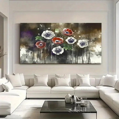 Realistic Pastoral Flower Decor Wall Art Canvas Office Home Room Framed 120x60cm