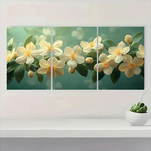 3pcs Arabian Jasmine AJ Wall Art Canvas Unframed – High Quality Print 100% Australian Made Wall Canvas - Bella Home Decor
