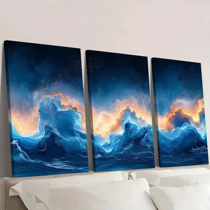3pcs Multicolor Art ACRYLIC ER  Wall Art Set Canvas Unframed - High Quality Print 100% Australian Made Wall Canvas - Bella Home Decor