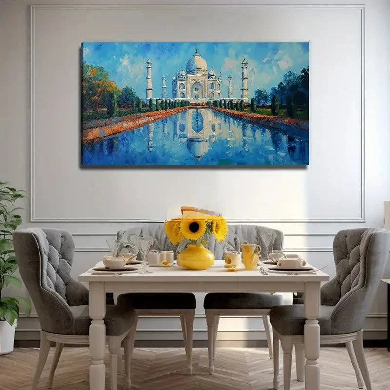 Taj Mahal Famous Scenic Spot Wall Art Canvas Office Home Room Framed 120x60cm