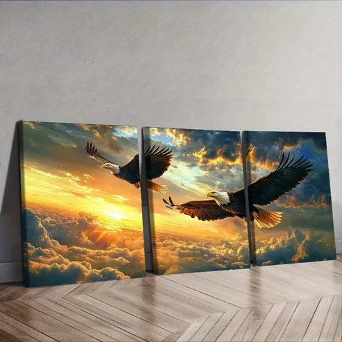 3 PCS Eagle Sky Nature Canvas Wall Art Set Canvas Unframed - High Quality Print 100% Australian Made Wall Canvas