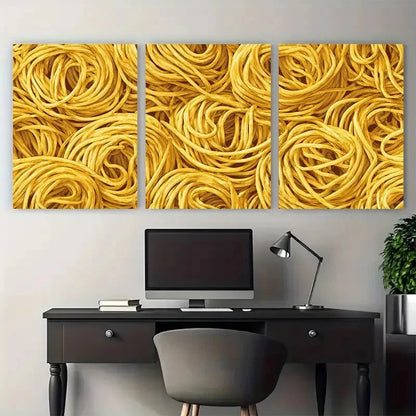 3pcs Spaghetti Art Pasta Is My Love Prefect  Wall Art Set Canvas Framed 40x60cm - High Quality Print 100% Australian Made Wall Canvas Ready to Hang