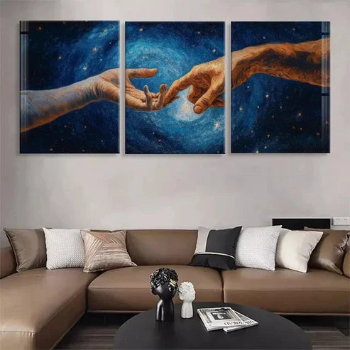 3pcs Vibrant Stars and Swirling Galaxy Perfect Wall Art Canvas Unframed – High Quality Print 100% Australian Made Wall Canvas