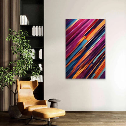 Abstract Diagonal Lines Stripes 40x60cm Metal Print Ready to Hang