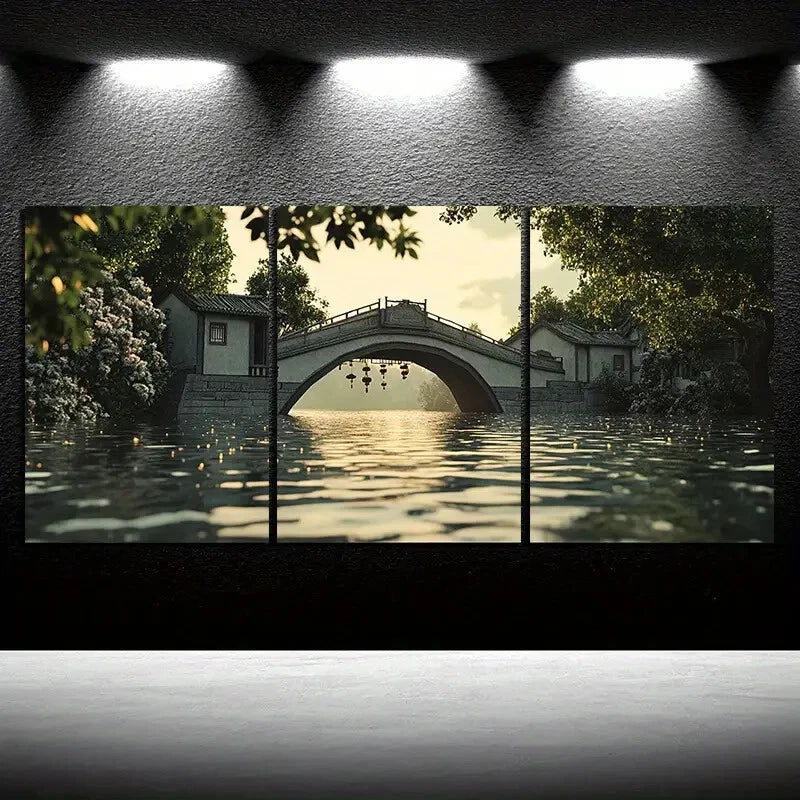 3pcs Beautiful Estate Modern Painting Metal Print Ready to Hang Art - Bella Home Decor