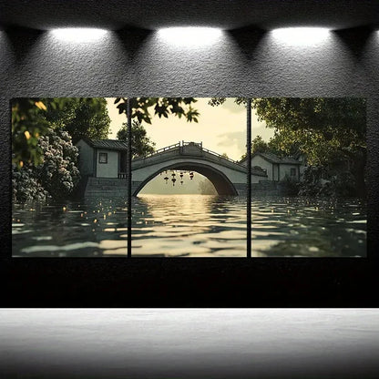 3pcs Beautiful Estate Modern Painting Metal Print Ready to Hang Art - Bella Home Decor