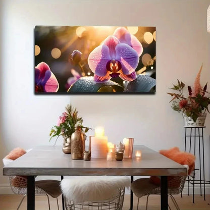 Sunlit Pink And Red Orchid Wall Art Canvas Office Home Room Framed 120x60cm