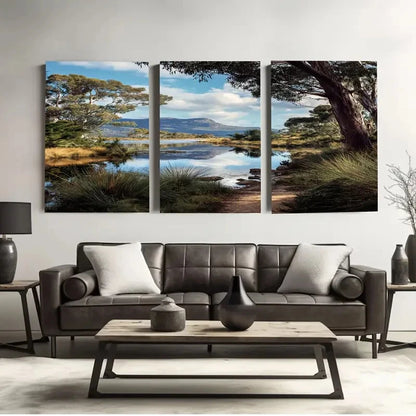 3pcs Tasmania Wilderness Reserve Australia Wall Art Set Canvas Framed 60x90cm - High Quality Print 100% Australian Made Wall Canvas Ready to Hang