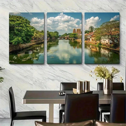 3pcs Sri Lanka Travel South Asia Perfect Wall Art Set Canvas Framed 50x70cm - High Quality Print 100% Australian Made Wall Canvas Ready to Hang