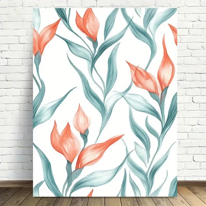 Beautiful Carnation Colorful Floral Paradise Painting 40x60cm Metal Print Ready to Hang - Bella Home Decor