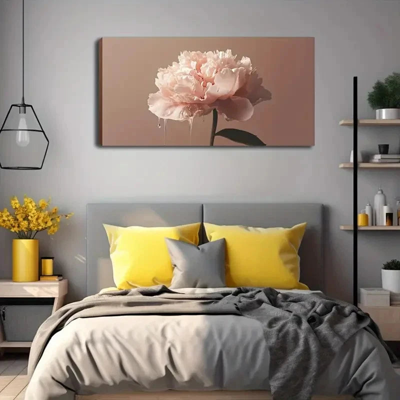 Pink & White Modern Wall Art canvas office home room framed 120x60cm - Bella Home Decor