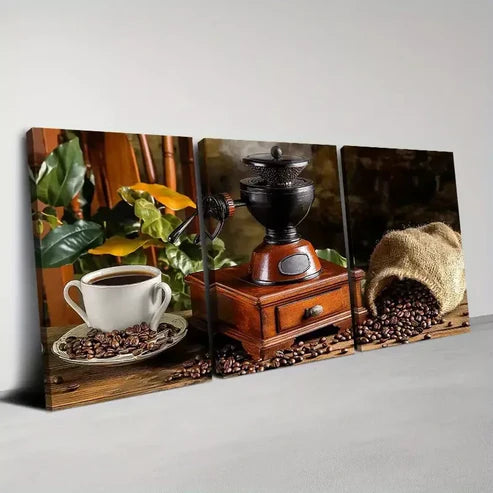 3pcs Fashion Delicious Coffee Theme Wall Art Set Canvas Unframed - High Quality Print 100% Australian Made Wall Canvas