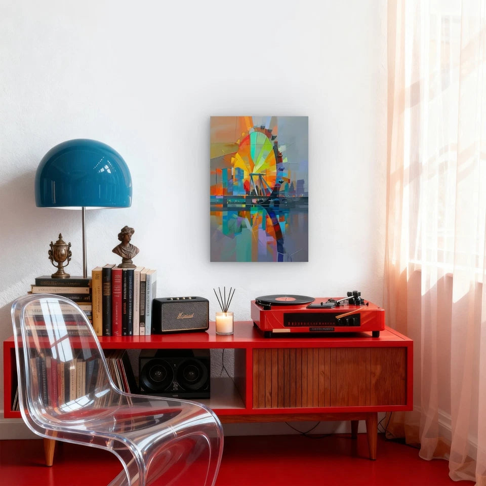 Abstract Ferris Wheel 60x90cm Metal Print Ready to Hang