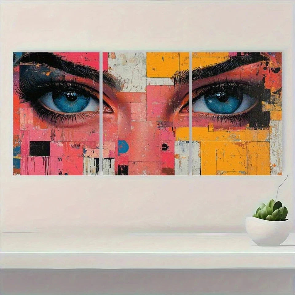 3pcs Aesthetic Collage Colorful Culture Metal Print Ready to Hang Art - Bella Home Decor