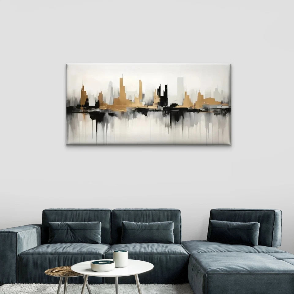Urban Landscape Abstract Wall Art Canvas Office Home Room Framed 120x60cm