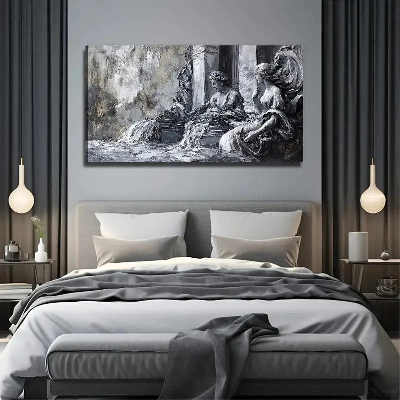 Italian Sculpture Suitable Wall Art Canvas Office Home Room Framed 120x60cm
