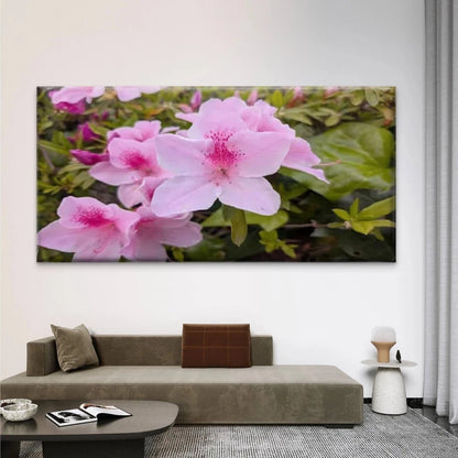 Pink Azalea Flowers Wall Art Canvas Office Home Room Framed 120x60cm