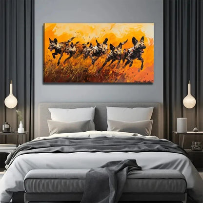 Vibrant African Wildlife Wall Art Canvas Office Home Room Framed 120x60cm