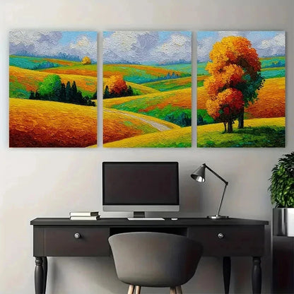 3pcs Countryside Landscape Botanical Perfect Wall Art Set Canvas Framed 50x70cm - High Quality Print 100% Australian Made Wall Canvas Ready to Hang - Bella Home Decor