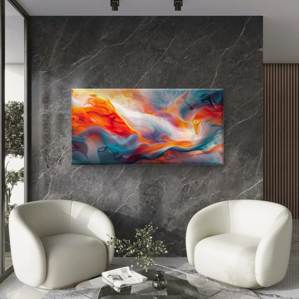 Abstract With Ethereal Light Wall Art Canvas Office Home Room Framed 120x60cm