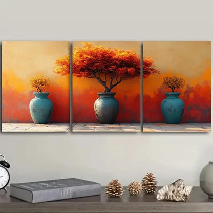 3pcs African vases Wall Art Set Canvas Unframed - High Quality Print 100% Australian Made Wall Canvas - Bella Home Decor