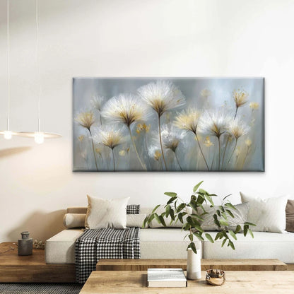 Dandelion Botanical Golden Wall Art Canvas Office Home Room Framed 120x60cm