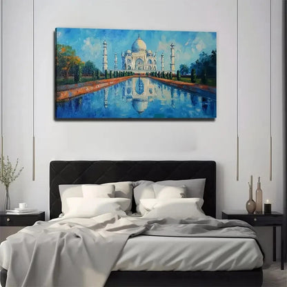Taj Mahal Famous Scenic Spot Wall Art Canvas Office Home Room Framed 120x60cm
