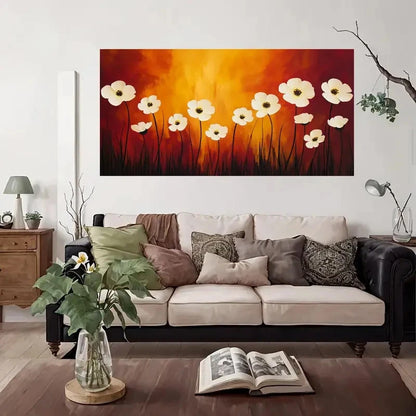 Modern Vintage Abstract Floral Wall Art Canvas Office Home Room Framed 120x60cm