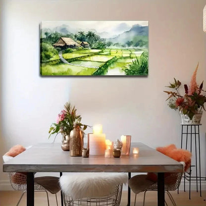 Summer Ladder Hut Décor Wall Art Canvas Office Home Room Framed 120x60cm - Bella Home Decor