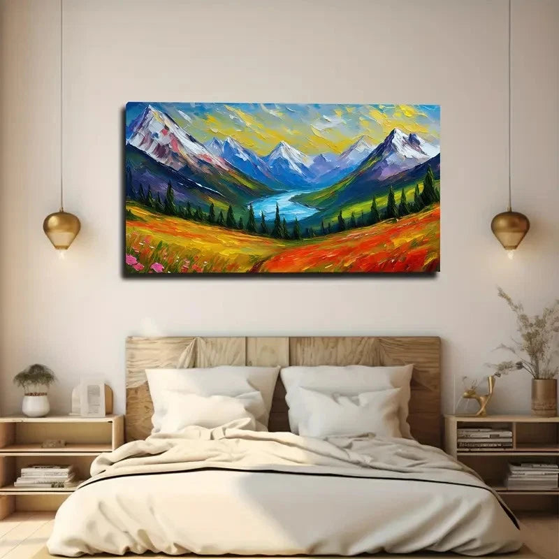 Stunning Mountain Beautiful Wall Art Canvas Office Home Room Framed 120x60cm