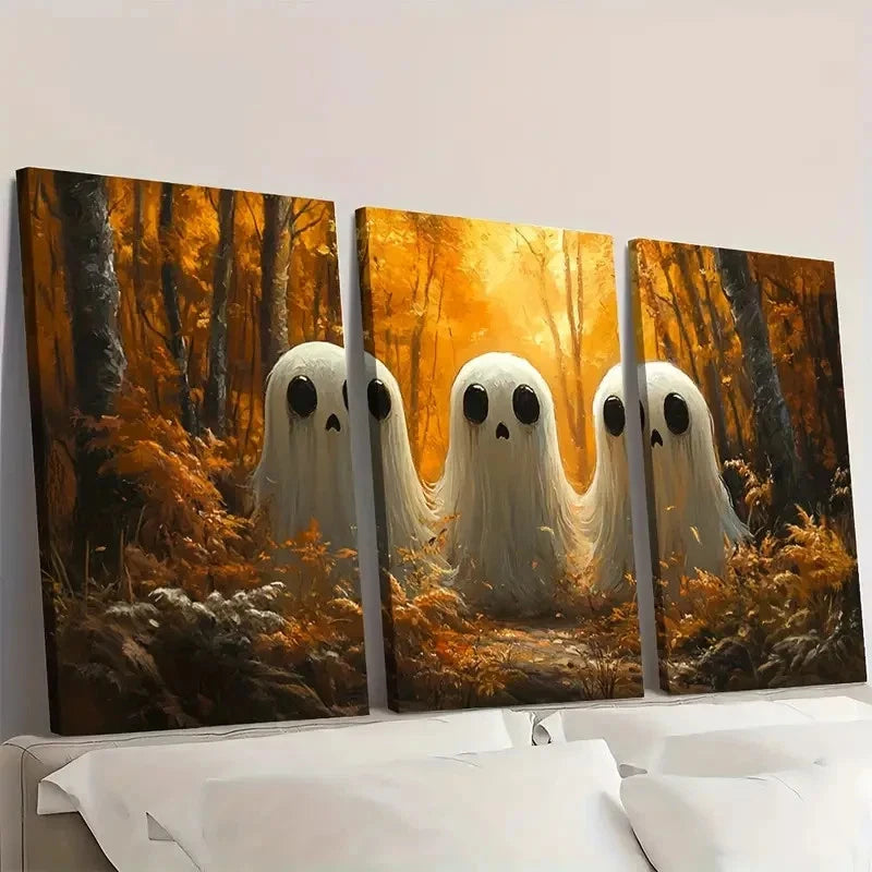 3pcs Autumn Forest  Hallo  Decor Wall Art Set Canvas Framed 60x90cm - High Quality Print 100% Australian Made Wall Canvas Ready to Hang - Bella Home Decor