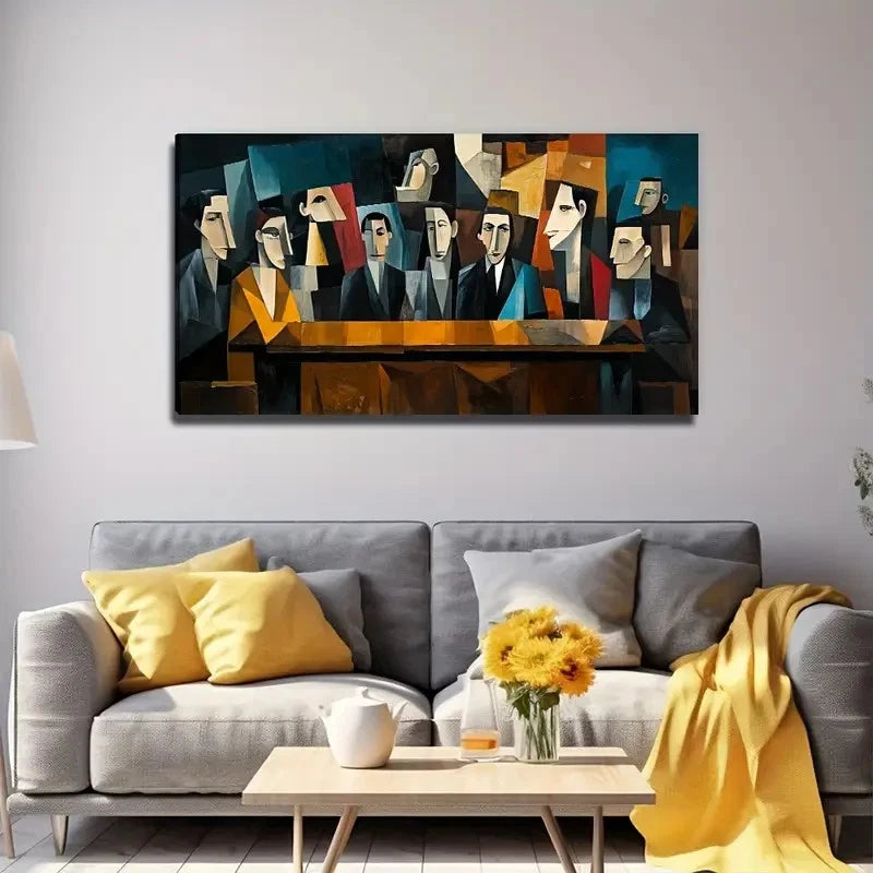 Men In A Meeting Aesthetic Wall Art Canvas Office Home Room Framed 120x60cm