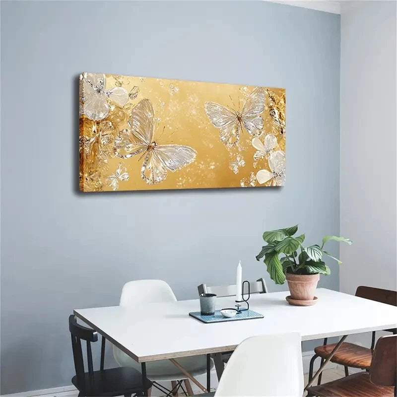 Graceful Butterflies Elegant Wall Art Canvas Office Home Room Framed 120x60cm - Bella Home Decor