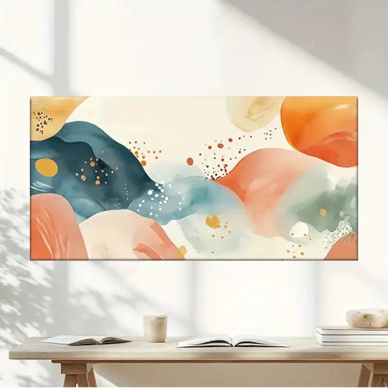 Colored Abstract Shapes Wall Art Canvas Office Home Room Framed 120x60cm