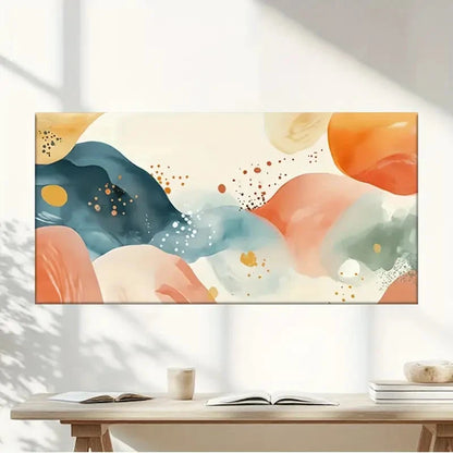 Colored Abstract Shapes Wall Art Canvas Office Home Room Framed 120x60cm