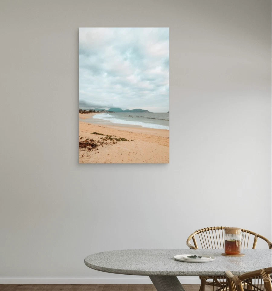 Calm Coastal Beach Muted Neutral 40x60cm Metal Print Ready to Hang