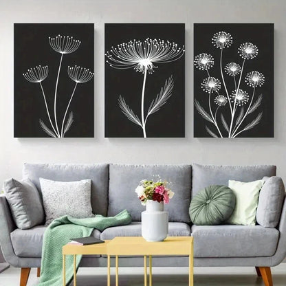 3pcs Wildflowers, Botanical Canvas Wall Art Set Canvas Framed 40x60cm - High Quality Print 100% Australian Made Wall Canvas Ready to Hang - Bella Home Decor