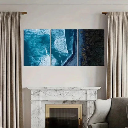 3pcs Ocean Waves Beach Nature Landscape Wall Art Canvas Unframed - High Quality Print 100% Australian Made Wall Canvas