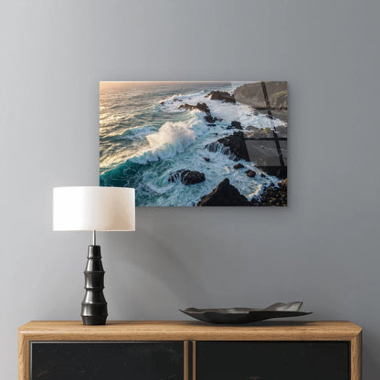Dynamic Ocean Waves Crashing Coastal Acrylic Glass Printing Wall Art Australian Made Quality