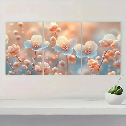 3pcs Nature Art Babys Breath Z   Wall Art Set Canvas Framed 40x60cm - High Quality Print 100% Australian Made Wall Canvas Ready to Hang