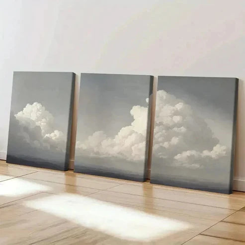 3pcs Dreamy Blue Sky and Horizon Landscape Art Set Canvas Unframed - High Quality Print 100% Australian Made Wall Canvas