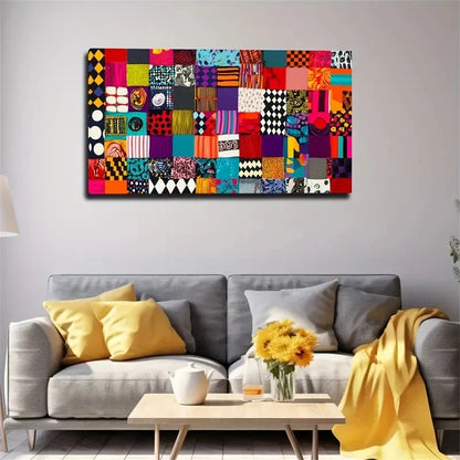 Vibrant Bohemian Style Large Wall Art Canvas Office Home Room Framed 120x60cm
