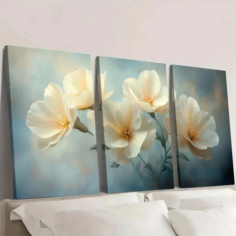 3pcs Ruffle Fine Art Girl ER   Wall Art Set Canvas Framed 50x70cm - High Quality Print 100% Australian Made Wall Canvas Ready to Hang
