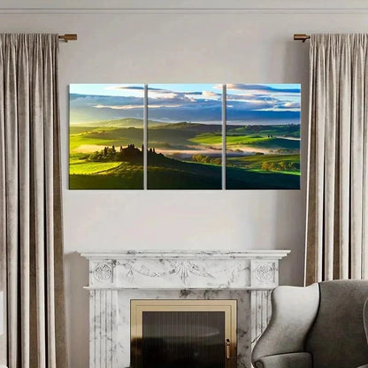 3pcs Magnificent Green Natural Landscape Wall Art Set Canvas Framed 50x70cm - High Quality Print 100% Australian Made Wall Canvas Ready to Hang