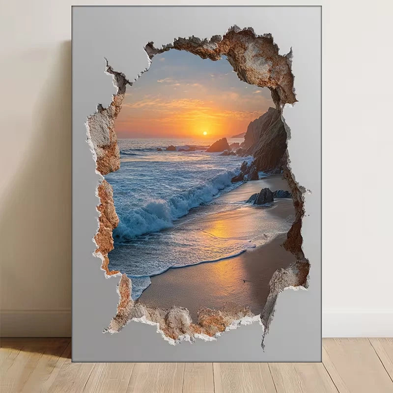Coastal Sunset Beach  60x90cm Metal Print Ready to Hang