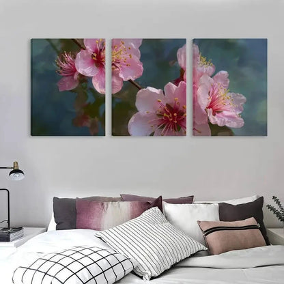 3pcs Floral Painting with Pink & Flowers     Wall Art Set Canvas Framed 60x90cm - High Quality Print 100% Australian Made Wall Canvas Ready to Hang - Bella Home Decor