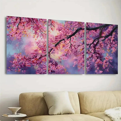 3pcs Cherry Blossom Wall Art Set Canvas Framed 60x90cm - High Quality Print 100% Australian Made Wall Canvas Ready to Hang - Bella Home Decor