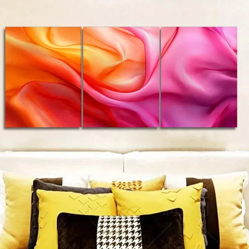 3 PCS Flowing Silk Design Art Deco Modern Wall Art Set Canvas Unframed - High Quality Print 100% Australian Made Wall Canvas - Bella Home Decor